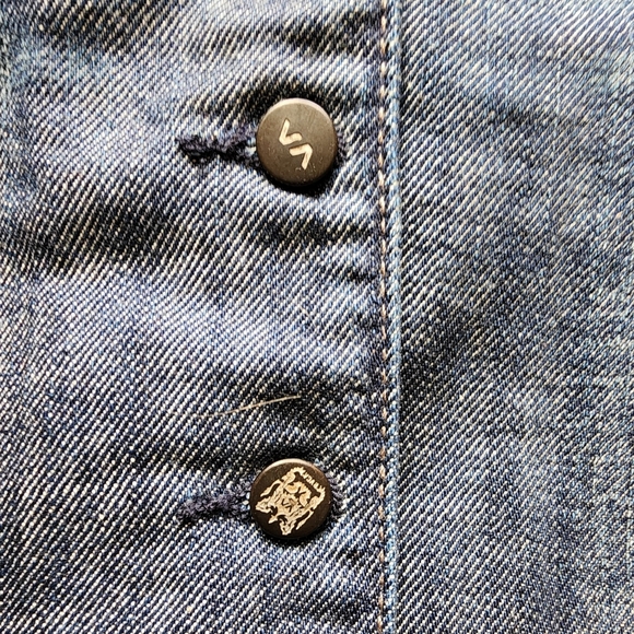 RVCA Denim Button Down Skirt Size 31 - Picture 3 of 7